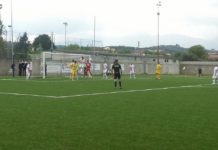 Montalto-Savoia 0-1 alla fine del primo tempo.