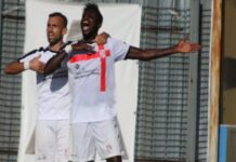 Lanusei-Savoia 1-1: bianchi raggiunti nel finale. Virdis risponde a Kyeremateng